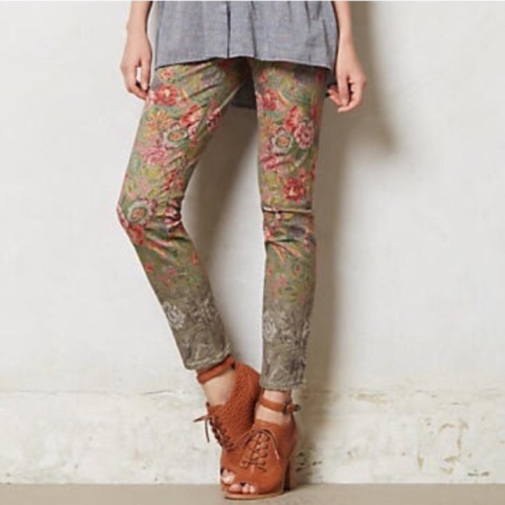 Pilocro and The Letterpress Anthro Floral Jeans